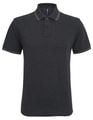 Heren Polo Asquith & Fox Classic Fit Tipped Heather Zwart-Charcoal